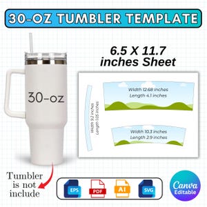 30oz Tumbler Template, 30 Oz Tumbler Template Sublimation Tumbler, 30Oz Editable Canva Tumbler Mockup,Tumbler Template Svg, Canva Template
