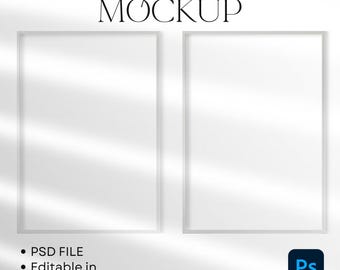 2 Frames Mockup, Double Frame PSD Mockup, Frames Smart Object PSD Mockup, Minimalist Frame Mockup, Two Frames Mockup, Instant Download