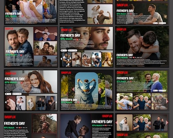 DADFLIX Collage Mockup Template | Father’s Day Movie Poster Bundle | "Best Dad Ever" Canva Editable Designs | Dadflix Streaming Parody