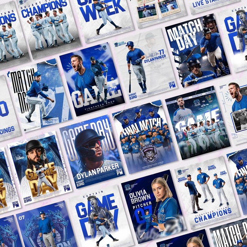 40+ Baseball Sports Social Media Templates | Editable Baseball Game Day ...