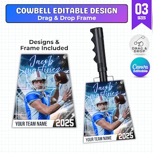 Cowbell Design Template, Editable Sport Cowbell Templates, Custom Cowbell Design, Football Cowbell Design, Football Cowbell, Cowbell Wrap