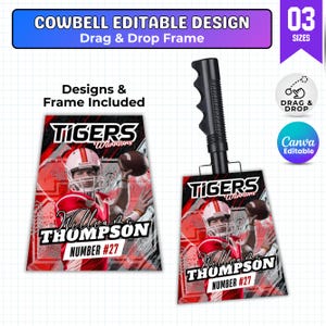 Cowbell Design Template, Editable Sport Cowbell Templates, Custom Cowbell Design, Football Cowbell Design, Football Cowbell, Cowbell Wrap