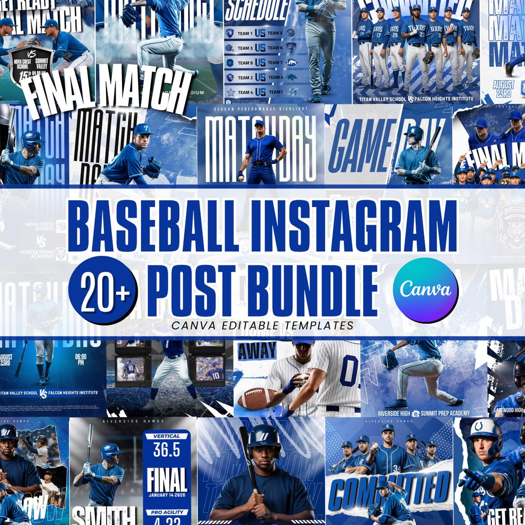 20+ Baseball Sports Social Media Templates | Editable Baseball Game Day ...