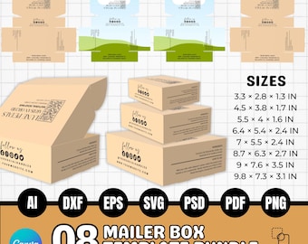 Editable Mailer Box Design Canva Template, Mailer Packaging Template, Custom Shipping Box, Mailer Boxes For Branding, Canva Template