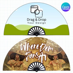 Clack Fan Mockup Template, Where Dem Fans At Clack Fan, Sublimation Fan Template,Custom Hand Fan,Folding Fan Template,Blank Clack Fan Design