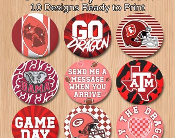 9+ Game Day Button Template, Editable Sports Button Spirit Badges, easy to use and different colors, Instant Download