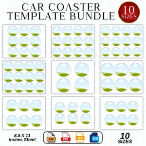 Car Coaster Templates Bundle, Car Coaster Canva Template, Editable Coaster Template, Add Your Own Background, Canva Template, Drag and Drop
