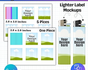 Lighter Label Canva Template, Full Wrap Drag and Drop Canva Frame, 8.5"x11" sheet, DIY Custom Lighter Photo Wrap, Lighter Mockup Included