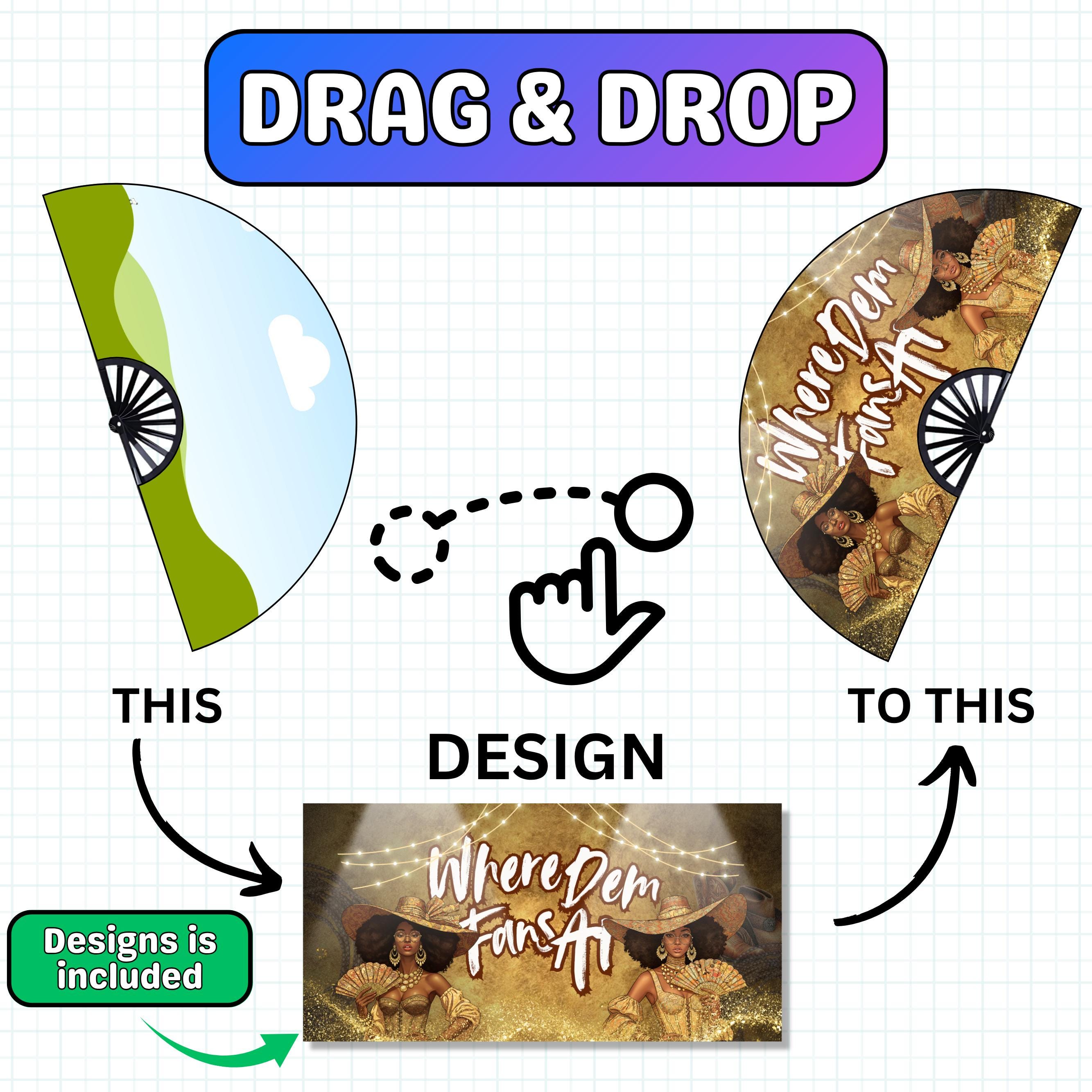 Clack Fan Mockup Template, Where Dem Fans at Clack Fan, Sublimation Fan ...