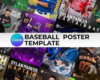Baseball Pro Pack Bundle, Baseball Canva Posters,Senior Sports Banners,Custom Card Templates,Graduation Gift Memory Mates,Sports Photography