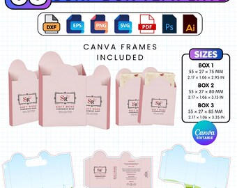 Soap Box Template, Editable Soap Packaging Template, 3 Sizes, Soap Box for Branding, Canva Template Instant Download
