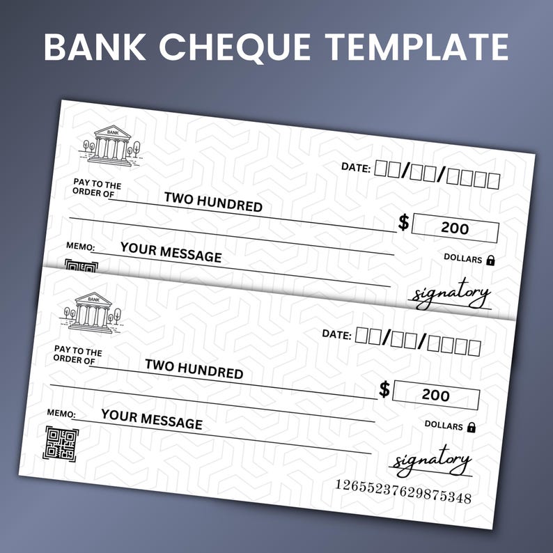 Printable Blank Cheque Template Editable Bank Check Template Printable Blank Cheque Template Editable Bank Check Template