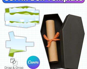Halloween Coffin Treat Box SVG DXF PNG | Printable Spooky Gift Packaging Template | Craft Project for Gothic Parties | Halloween Favor