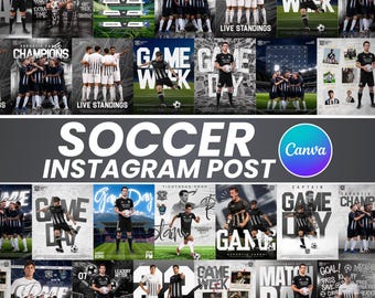 Custom Soccer Sports Social Media Templates | Editable Soccer Game Day Bundle| Match Schedule| Match Day Canva Templates | Instant Download