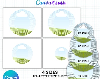Wind Spinner Mockup Bundle Template, Wind Spinner Sublimation, Drag and Drop,Wind Spinner Template Canva,Frame Wind Spinner,Instant Download