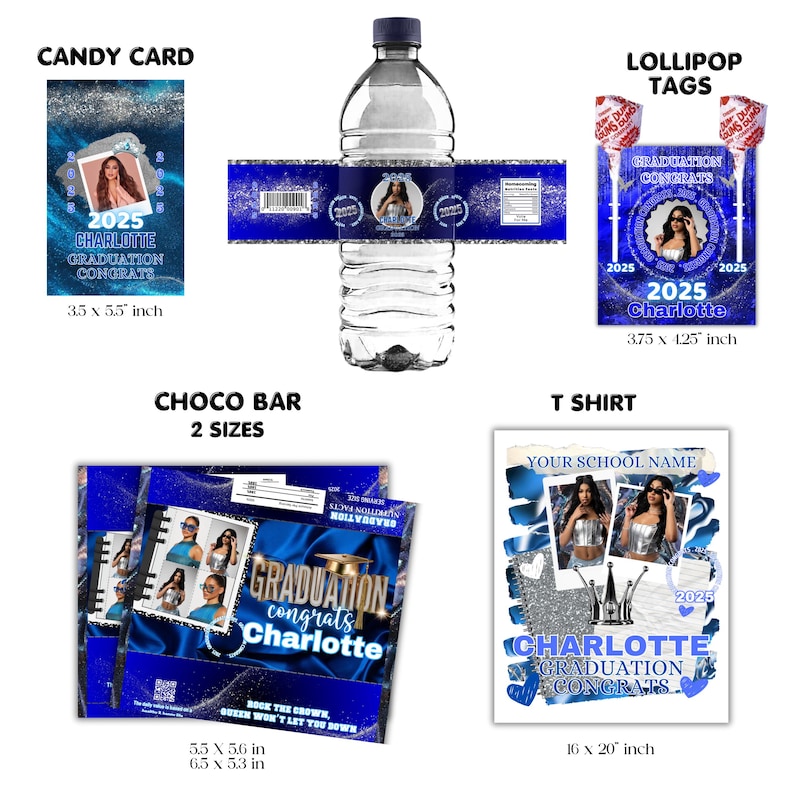 Graduation Mockup Bundle Template, Graduation Stole, Canva Graduation ...