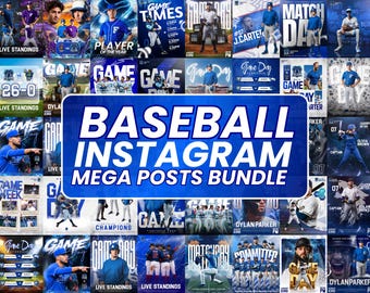 Game Day 80+ Baseball Bundle Templates| Editable Match Day Sports Social Media Canva Templates| Match Schedule| Instant Download