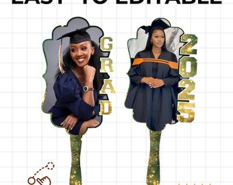Plantilla de Canva para abanico de graduación 2025, plantilla personalizada para abanico de graduación, SVG de abanico de graduación 2025, plantilla de abanico de graduación, plantilla para fiesta de abanicos