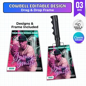 Modello di design per campanaccio, modelli di campanaccio sportivo modificabili, design personalizzato per campanaccio, design per campanaccio da baseball, campanaccio da baseball, fascia per campanaccio