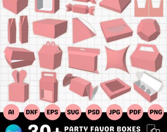 Modello modificabile Canva per scatole e borsette per bomboniere, modello digitale per scatole regalo personalizzate, decorazioni fai da te per bomboniere, cornici digitali Canva