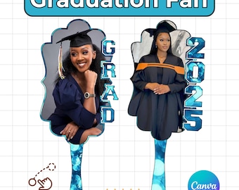Plantillas de abanicos de graduación para celebraciones universitarias 2025 y 2026, diseño de abanicos de graduación 2025, plantilla de abanico de paletas de graduación, plantilla de abanico de graduación