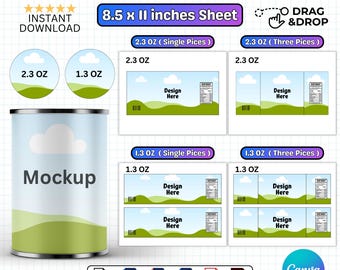 Pringles 1.3 OZ 2.3 OZ Labels Template, Chip Can Label Template, Pringle Chip Labels,Drag & Drop Canva Wrapper Template,DIY Party Favor Wrap