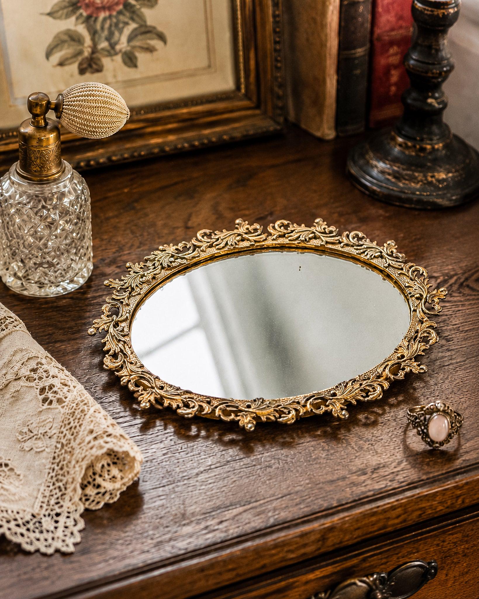 Gold Mirrored Antique Tray - Etsy