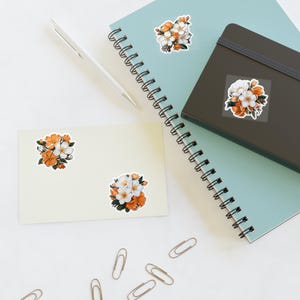 Sticker Sheets - Orange Blossom Orange & White Flowers