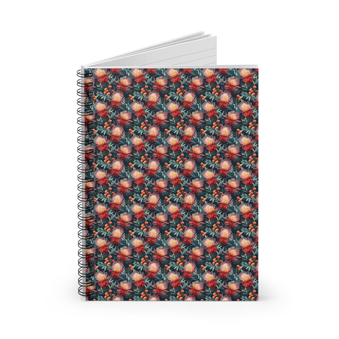 Notebook Rueldprint Spiral Notebook - Ruled Line - Banksia Print - Etsy