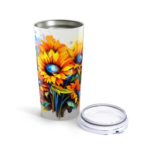 Becher 20 Unzen - Lebendige Gelbe Sonnenblumen # 3