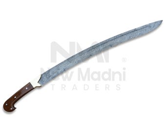 38&quot; Damascus Single Edge Full Tang Rose Wood Handle Yatagan Sword NMT-2531