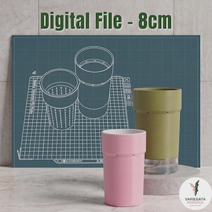 Self Watering Planter (8cm) with Inner Pot - Support-Free 3D Print File (3MF)