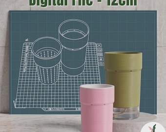 Vaso autoirrigável (12 cm) com vaso interno - Arquivo para impressão 3D sem suportes (3MF)