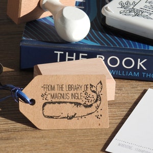 Magnificent Sperm Whale Book Stamp - Whale Stamp - Whales - Library Stamp - Whale Lover - Rubber Stamp - Name Stamp - Personalised Stamp