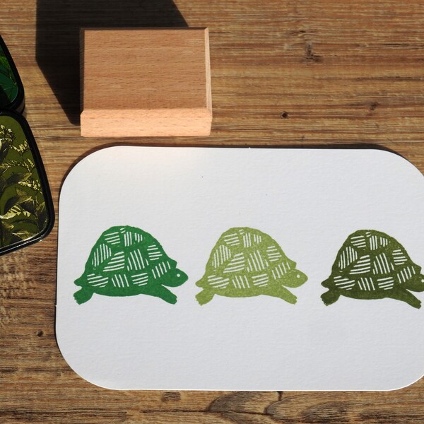 Chunky Tortoise Olive Wood Stamp