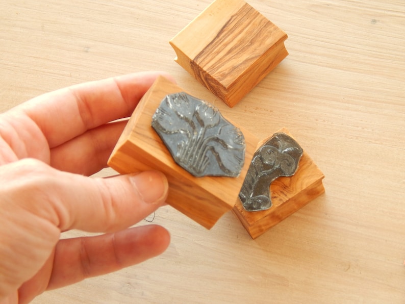 Fighting Centaur Boxed Greece Inspired Olive Wood Stamp and Ink Pad