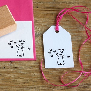 Rabbit and Friends Rubber Stamp - Wooden Stamp - Rabbit - Bunny - Easter Stamp - Stamp for Children