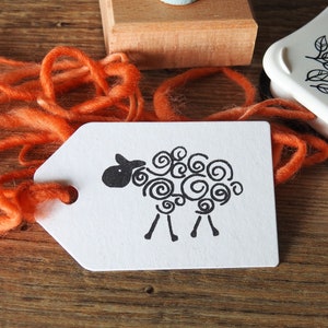 Curly Wurly Sheep Ink Stamp - Craft Stamp - Wool - Yarn - Farm - Knitting - Knitter