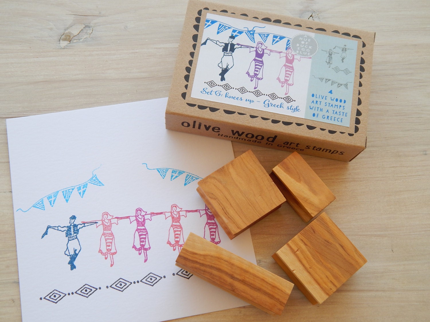 Knees Up Greek Style  - Greek Themed Multi-Olive Wood Stamp Box Set -…