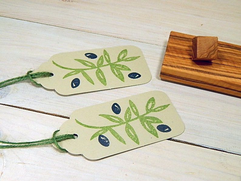 Large Olive Branch 2 Stamp Set Etsy