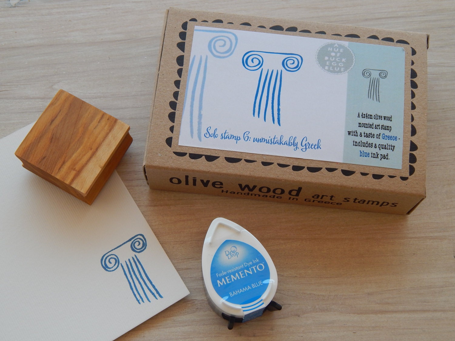 Unmistakably Greek - Boxed Greece Inspired Stamp and Ink Pad