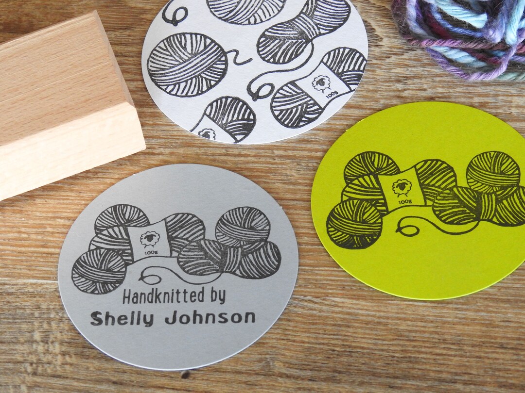 Custom Knitting Stamp Stamp for Knitters Skein of Wool Balls of Wool