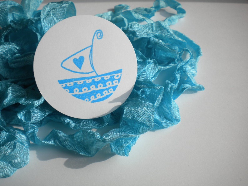 Sailing Boat Olive Wood Stamp