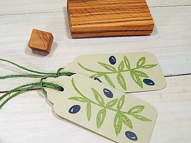 Large Olive Branch 2 Stamp Set Etsy