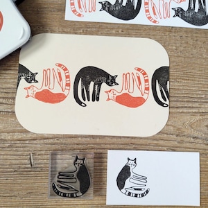 Fun Cats - Rubber Stamps - Craft Stamps - Cat Lover Gift Stamps