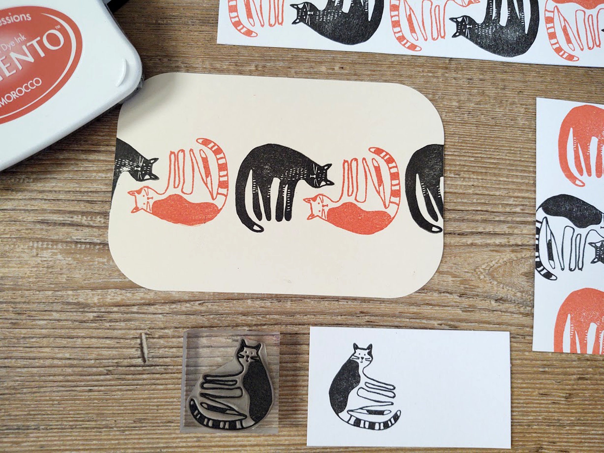 Cat Rubber Stamp Set