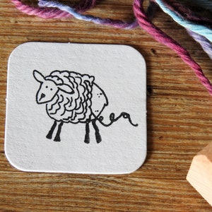 Unravelled Sheep Rubber Stamp - Wool - Yarn - Knitting - Handknit - Stamp for Knitter