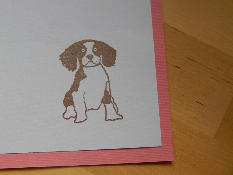 King Charles Spaniel Pup Olive Wood Stamp Etsy