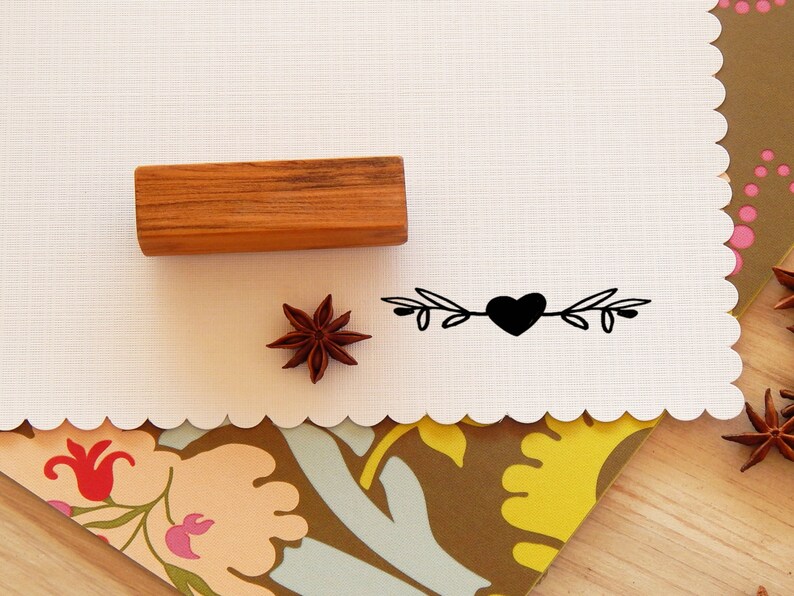 LOVEly Olive Branch Olive Wood Stamp Etsy