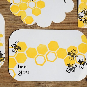 Honeycomb, Beehives and Bees - Rubber Stamps - Bee Stamps - Honey - Bee You - Bee Kind - Save The Bees